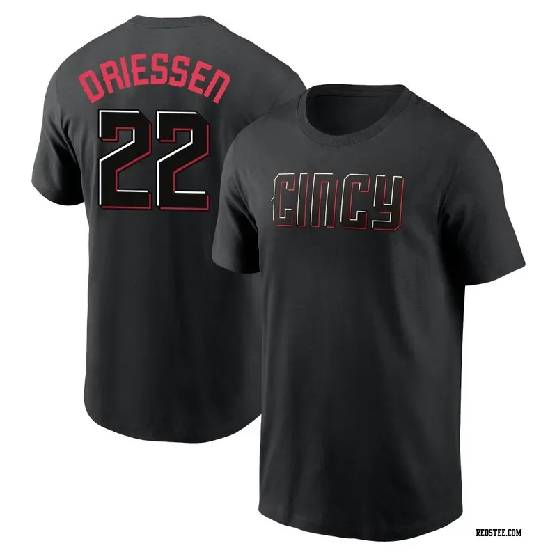 Dan Driessen Cincinnati Reds Men's Navy Name and Number Banner Wave T-Shirt  