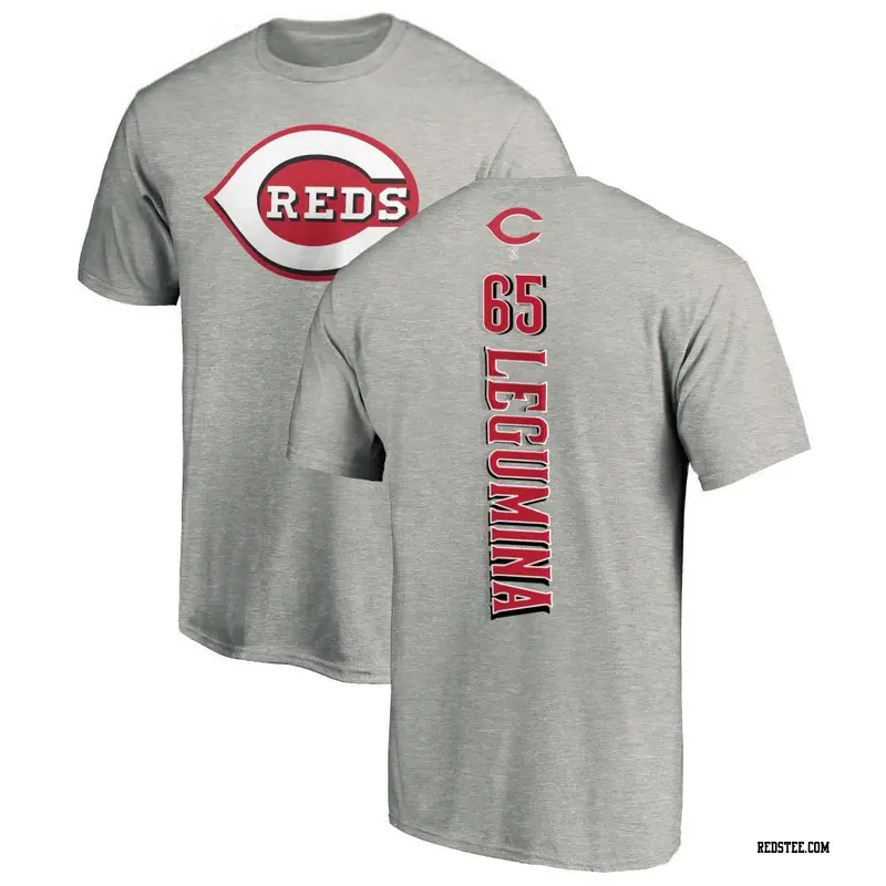 Men's Cincinnati Reds ＃65 Casey Legumina Ash Backer T-Shirt - Reds Store