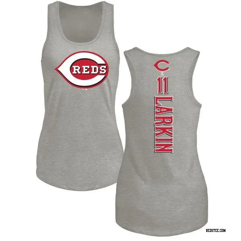 Barry Larkin Cincinnati Reds Men's Backer Tri-Blend Tank Top - Ash