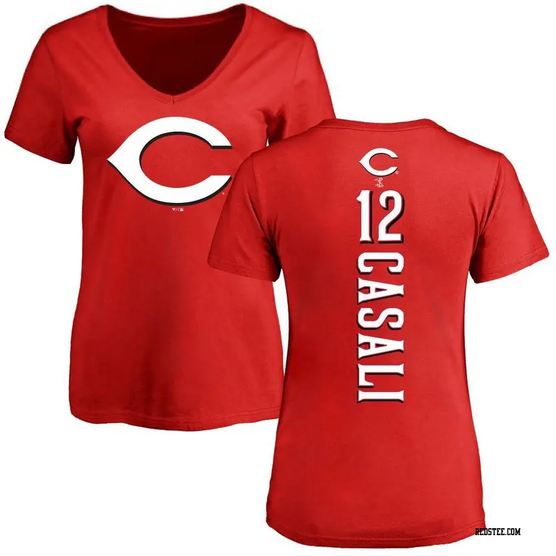 Ryan Hendrix Cincinnati Reds Women's Black RBI Slim Fit V-Neck T