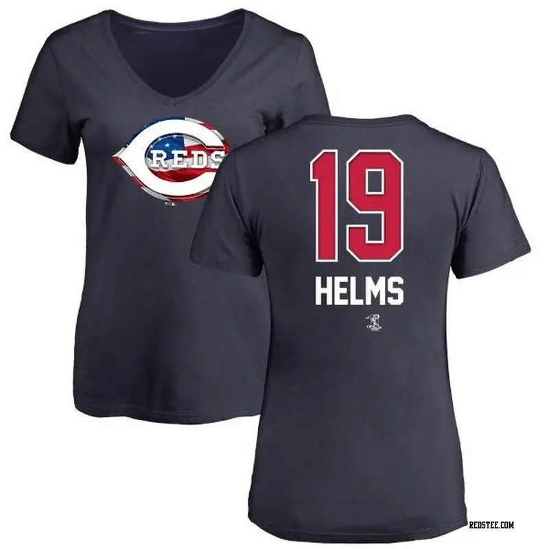 Tommy Helms Cincinnati Reds Men's Navy Name and Number Banner Wave