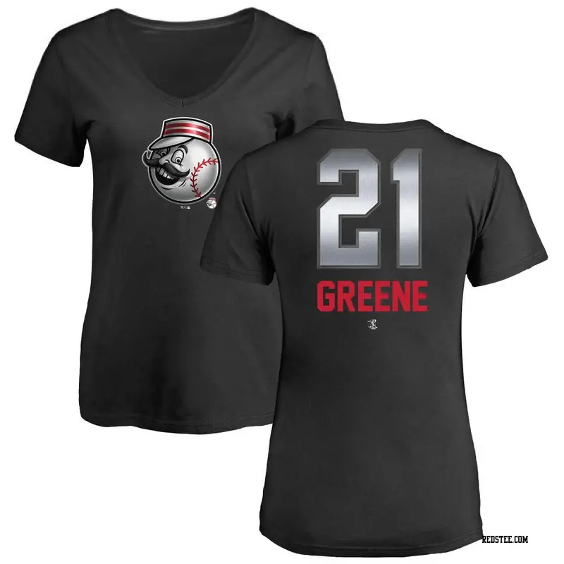 Hunter Greene Cincinnati Reds Women's Green Backer Slim Fit T-Shirt - Red