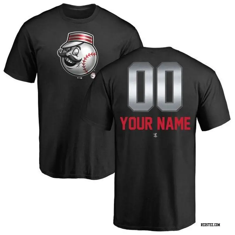 Custom Cincinnati Reds Youth Red Backer T-Shirt 