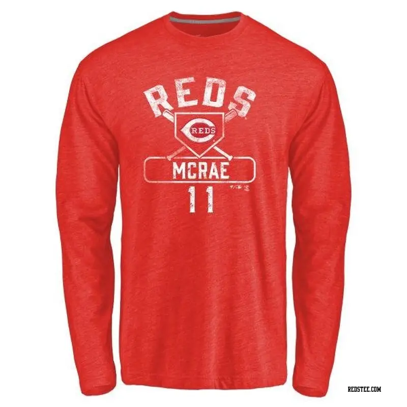 Youth Cincinnati Reds ＃11 Hal Mcrae Red Backer Long Sleeve T-Shirt - Reds  Store