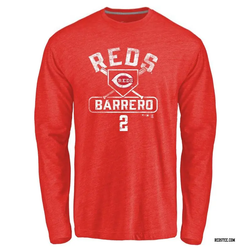 Youth Cincinnati Reds ＃2 Jose Barrero Red Branded Base Runner Long Sleeve T- Shirt - Reds Store