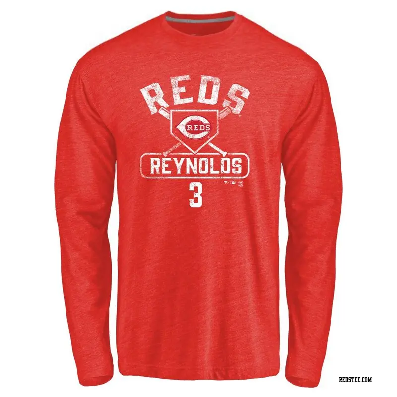 Matt Reynolds Cincinnati Reds Men's Red Backer Long Sleeve T-Shirt 