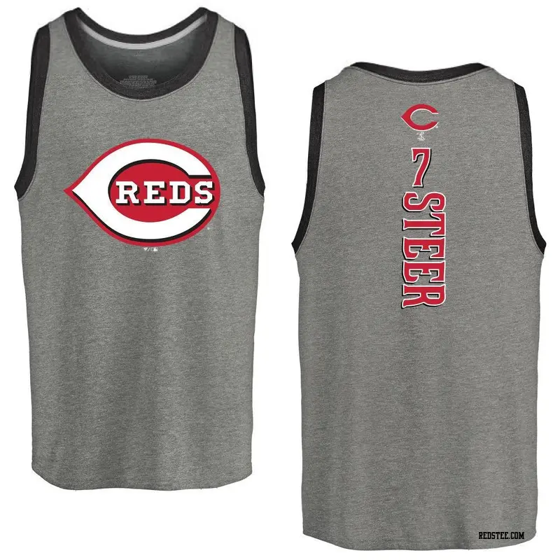 Spencer Steer Cincinnati Reds Men's Red Backer T-Shirt 